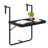 Patio Folding Hanging Table Balcony Railing Table Space-Saving Side Table Black