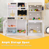 Kids Kitchen Playset Play Kitchen Refrigerator w/ Talking Wall Chart