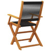 Folding Garden Chairs Set of 4 Black Solid Acacia Wood Garden Patio N1V7