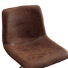 2x Brown Swivel Bar Stools Faux Suede Leather Metal Base Kitchen Chairs