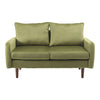 2 Seater Sofa Velvet Compact Loveseat Couch Settee with Cushions Wooden Legs