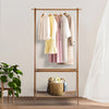 Wooden Clothes Rail Garment Hanging Rack Coat Display Stand With 2 Layer Shelves