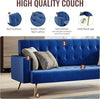 ELEGANT Blue Velvet Sofa Bed Modern 3 Seater Click Clack Luxury Sofas Settee