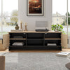 Rattan Woven 2 Doors Wooden TV Cabinet Stand Living Room Entertainment Unit 4FT