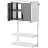 GYMAX Metal Wall Cabinet Garage Storage Cabinet with 3 Adjustable Shelves