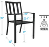 Set of 2 Garden Dining Chair Set Outdoor w/ High Back Armrest Black Stackable