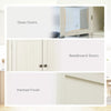 Kitchen Cupboard, 5-tier Storage Cabinet with Adjustable Shelves Drawer, Cream