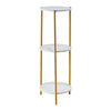 90cm Plant Stand 2/3-Tier Flower Holder Tall Side End Table with Golden Frame