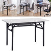 Folding Computer Desk with Storage Shelf Foldable Study Table Laptop Home Office