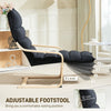 Wooden Armchair, Upholstered Acccent Chair with Adjustable Footrest, Poang Chair