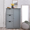 Bathroom Floor Cabinet Storage Cupboard Organizer W/Adjustable Shelf & 3 Drawers