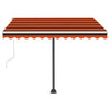 Manual Retractable Awning with LED 350x250 cm Orange and Brown