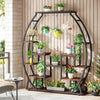 Tribesigns 5-Tier Indoor Plant Stand 70" Tall Plant Shelf with 8 Hanging Hooks