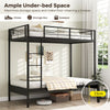 Convertible Couch and Bed with Ladder & Safety Guardrails-Black