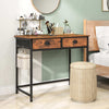 Computer Desk Home Office Desk with 4 Hanging Hooks-Coffee