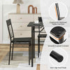 Rectangular Dining Furniture Set for 4 People Kitchen Table with 4 Chairs-Black