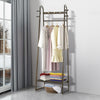 Hallway Wood Clothes Coat Garment Hanging Rail Shoes Rack Slatted Storage Stand