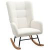 Rocking Chair Teddy Upholstered Accent Chair Modern Armchair with Wide Backrest
