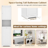 Bathroom Tall Cabinet Slim Storage Unit Tilt Out Laundry Hamper Floor White