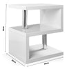 High Gloss Side Coffee Table 2 Tier Bedside End Table With LED Light Living Room