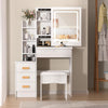 White Dressing Table With Drawers Mirror Stool Set Makeup Desk Vanity UK