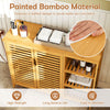 Freestanding Storage Unit 2-Door Storage Organizer with Shelves-Natural