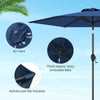 Large Table Umbrella w/ Push Button Tilt & Crank Handle-Navy