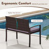 Metal Frame Outdoor Chair with Backrest & Armrests-Gray