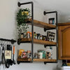 Shelf Industrial Steel pipe Wall Floating Storage Shelving Unit 2 - 4.5 Tiers