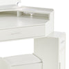 White Mirred Corner Dressing Table with Led Lights Makeup Desk Vanity Set