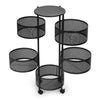 5 Tier Kitchen Rotating Storage Trolley Cart Utility Vegetable Mobile Shelf Rack