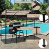 7FT Grill Gazebo Patio Barbecue Canopy Curved Grill Shelter Sunshade Awning