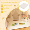 Kids Play Tent 3-4 Kids Large Play Tent House w/2 Opening Doors-Beige