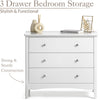 White Chest of Drawers Modern 3 Drawer Bedroom Storage Unit Furniture Cabinet