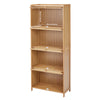 Wood Rattan Cupboard Storage 4Tier Free Standing Shoe Organizer Cabinet Entrance