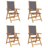 Reclining Garden Chairs 4 pcs Anthracite Fabric and Solid Wood J4L9
