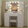 7 Drawers Vanity Makeup Table with Stool and Dresser Desk 10 LED Lighted Mirror