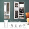 Mirror Jewelry Cabinet Lockable LED Jewelry Armoire Storage Organizer with Light