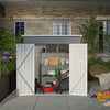 Garden Shed Pent Roof 4X6FT Metal Free Foundation Base Storage House Grey