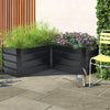 Corner L-Shape Galvanized Metal Raised Bed Garden Outdoor Vegetable Grow Planter