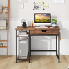 Computer Desk Drawer Adjustable Shelf Hooks Industrial Home Office Study Table