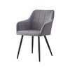 2 X Grey Velvet Dining Chairs Metal Legs Armchair Office Chairs Lounge Kitchen