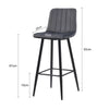 Set of 2 Velvet Chairs High Back Bar Stools Footrest Backrest Metal Legs Pub