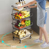 2-6 Tier Vegetable Fruit Trolley Cart Kitchen Rack Storage Basket Holder Shelf