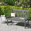 Outdoor Garden Bench All-Weather HDPE Patio Chair Ergonomic Loveseat Grey