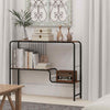 2-Tier Sofa Table Living Room Entryway Table with Storage Shelf-Coffee