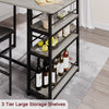 3PCS Bar Table & 2 Stools Set Kitchen Dining Table Set Industrial Furniture