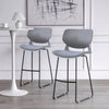 Set of 2 Padded Plastic Barstool Kitchen Dining Bar Chairs Cushioned Seat Metal