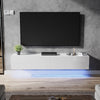 Floating TV Unit Cabinet Wall Mounted 140cm TV Stand High Gloss With LED Lights