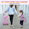 5 Piece Kids Luggage Set Carry-on Children Rolling Suitcase Set w/ Backpack